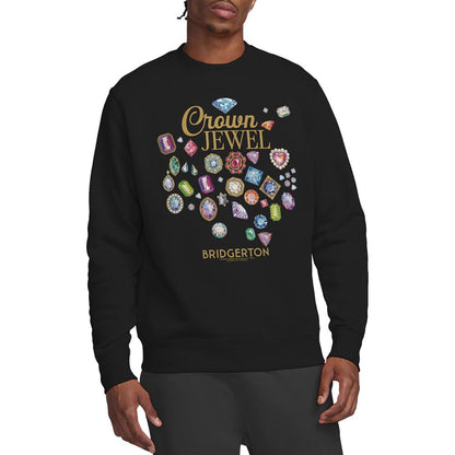 Black - Back - Bridgerton Unisex Adult Crown Jewel Sweatshirt