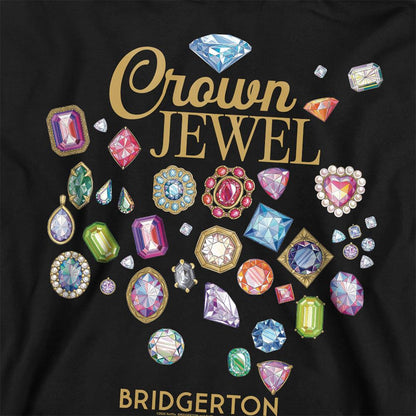 Black - Side - Bridgerton Unisex Adult Crown Jewel Sweatshirt