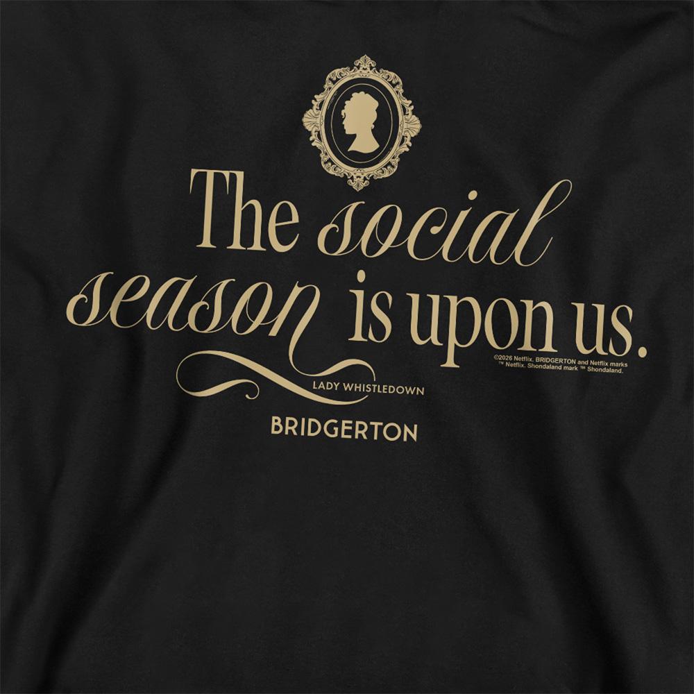 Black - Side - Bridgerton Unisex Adult The Social Season Is Upon Us Sweatshirt