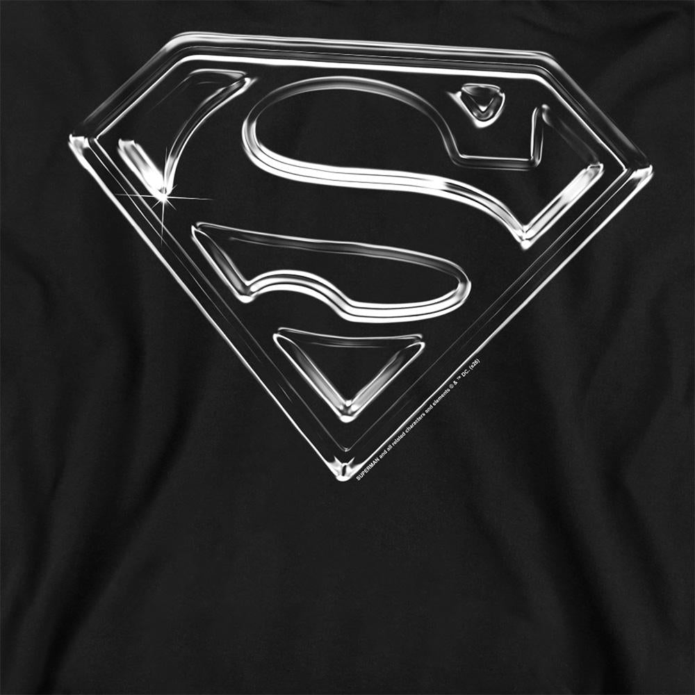 Black - Side - Superman Unisex Adult Steel Logo Sweatshirt