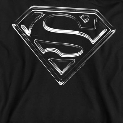 Black - Side - Superman Unisex Adult Steel Logo Sweatshirt