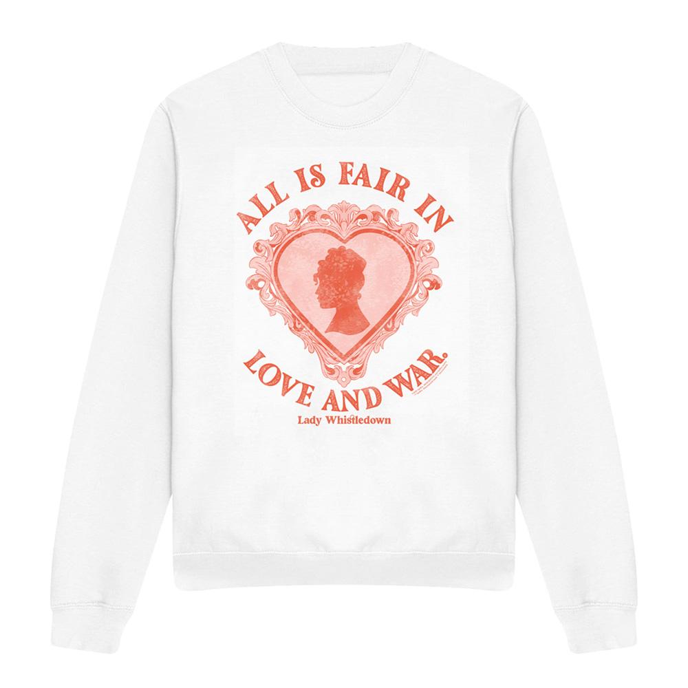 White - Front - Bridgerton Unisex Adult Love And War Lady Whistledown Sweatshirt