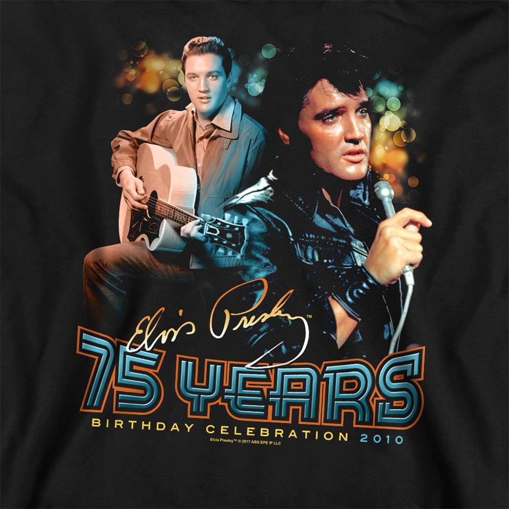 Black - Side - Elvis Presley Unisex Adult 75 Years Sweatshirt