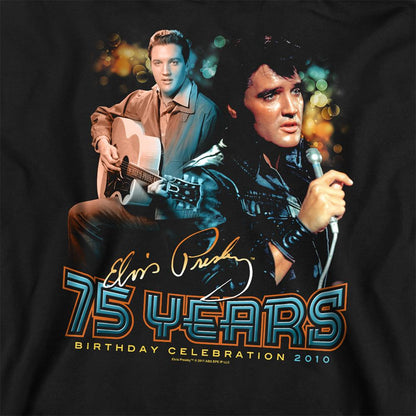 Black - Side - Elvis Presley Unisex Adult 75 Years Sweatshirt
