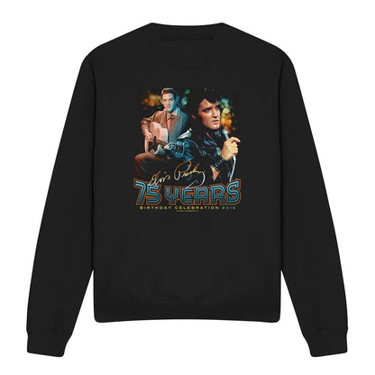 Black - Front - Elvis Presley Unisex Adult 75 Years Sweatshirt
