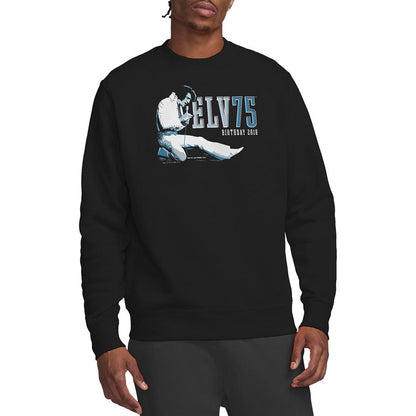 Black - Back - Elvis Presley Unisex Adult 75 Logo Sweatshirt