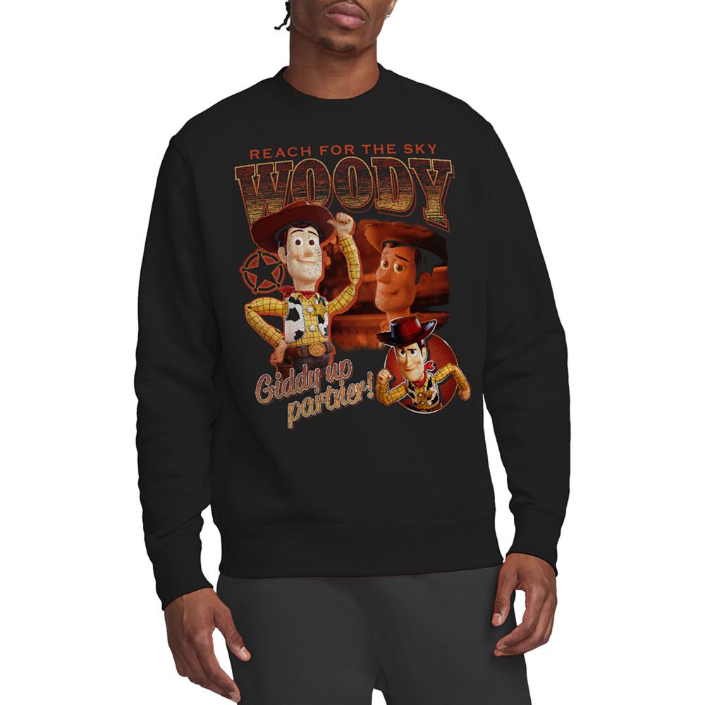 Black - Side - Toy Story Unisex Adult Sheriff Woody Homage Sweatshirt