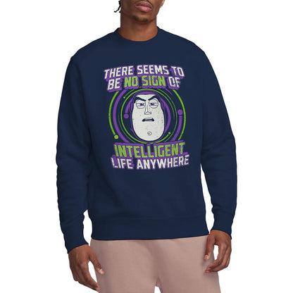 Navy - Back - Toy Story Unisex Adult No Sign Of Intelligent Life Buzz Lightyear Sweatshirt