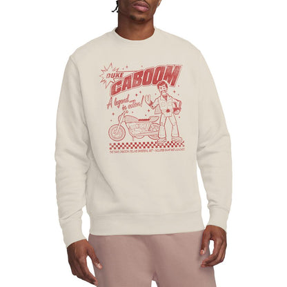 Natural - Back - Toy Story Unisex Adult Duke Caboom Retro Sweatshirt