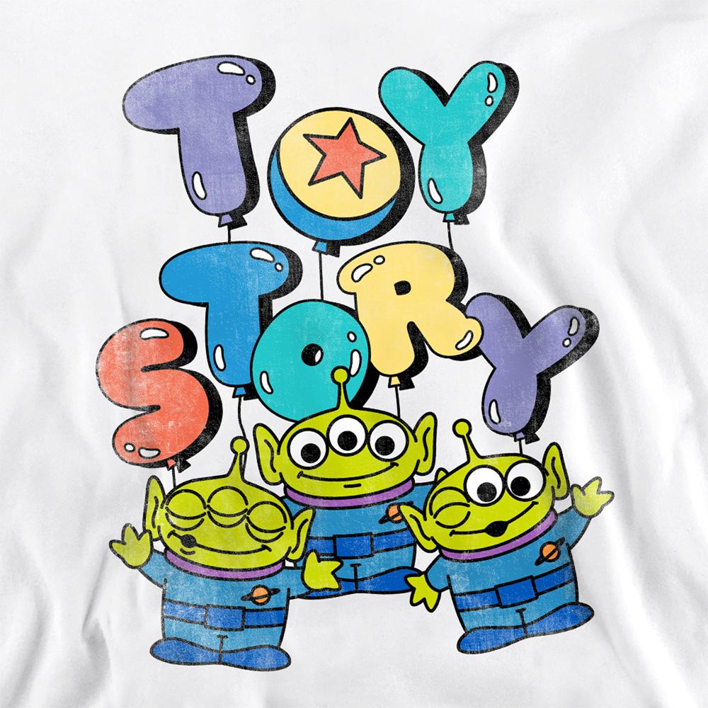 White - Side - Toy Story Unisex Adult Aliens Balloons Sweatshirt