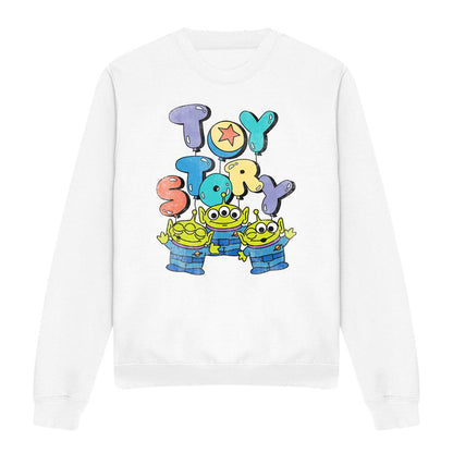 White - Front - Toy Story Unisex Adult Aliens Balloons Sweatshirt