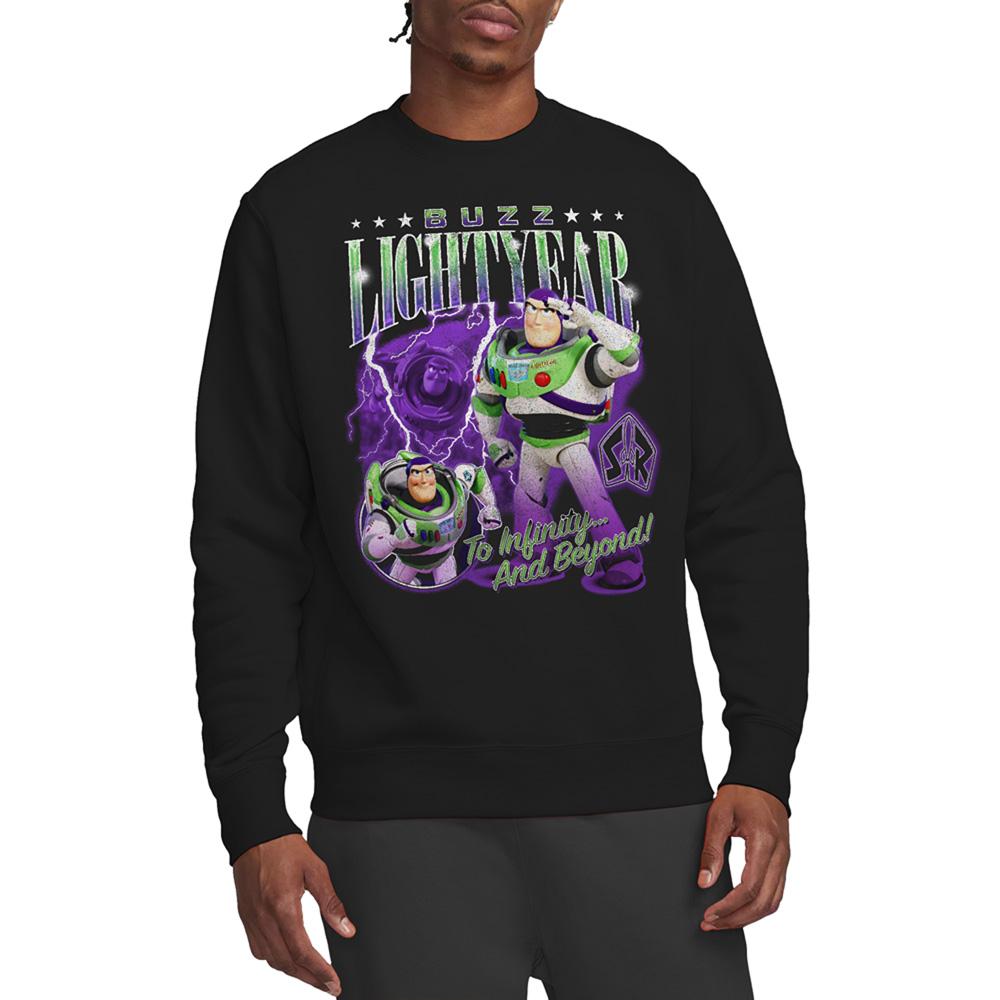 Black - Back - Toy Story Unisex Adult Buzz Lightyear Homage Sweatshirt
