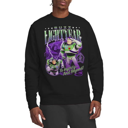 Black - Back - Toy Story Unisex Adult Buzz Lightyear Homage Sweatshirt