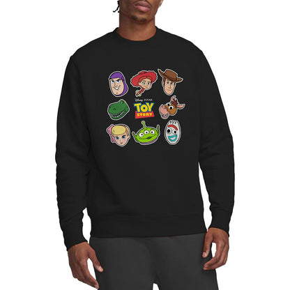 Black - Back - Toy Story Unisex Adult Characters Cut Out Sweatshirt