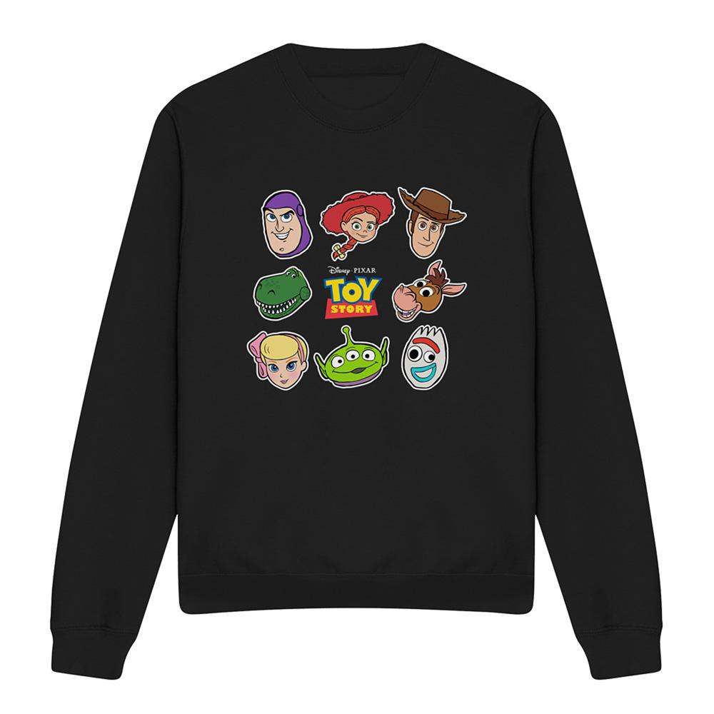 Black - Front - Toy Story Unisex Adult Characters Cut Out Sweatshirt