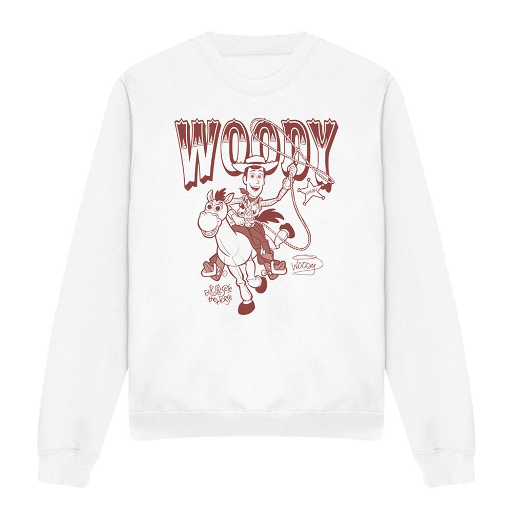White - Front - Toy Story Unisex Adult Ride Woody and Bullseye Sweatshirt