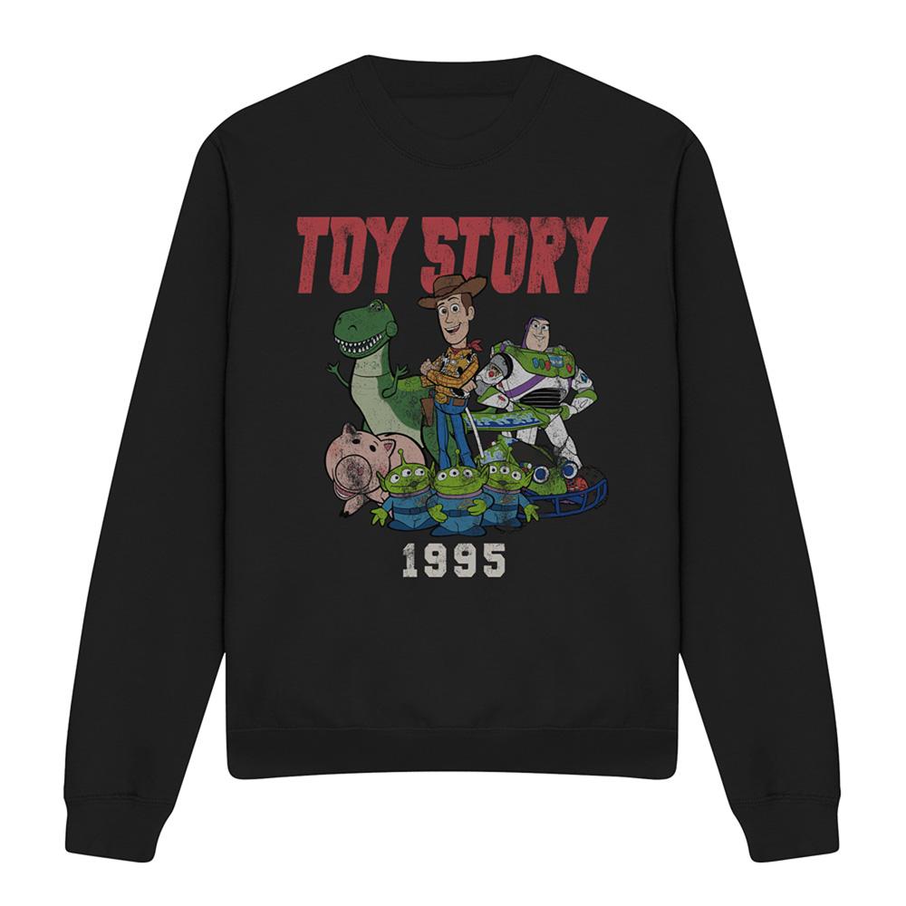 Black - Front - Toy Story Unisex Adult 1995 Retro Sweatshirt