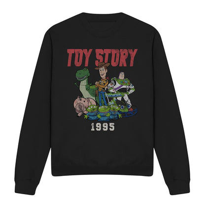 Black - Front - Toy Story Unisex Adult 1995 Retro Sweatshirt