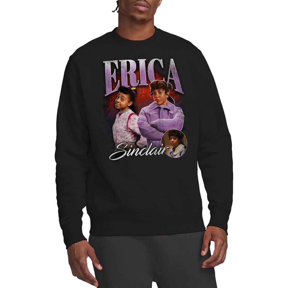 Black - Back - Stranger Things Unisex Adult Erica Homage Sweatshirt
