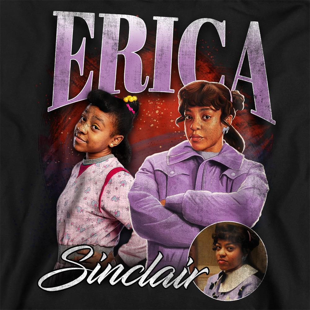 Black - Side - Stranger Things Unisex Adult Erica Homage Sweatshirt