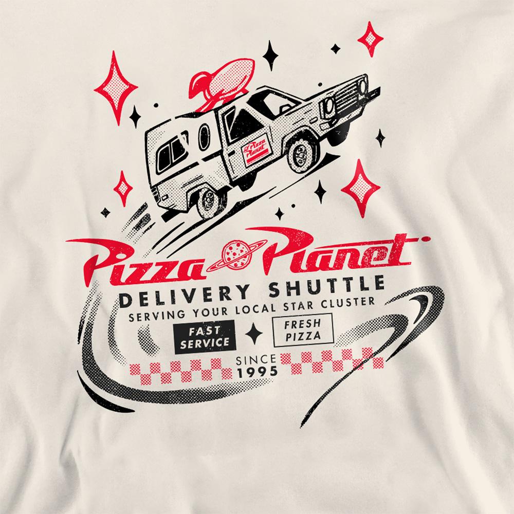 Natural - Side - Toy Story Unisex Adult Pizza Planet Delivery Sweatshirt