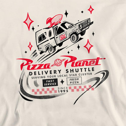 Natural - Side - Toy Story Unisex Adult Pizza Planet Delivery Sweatshirt