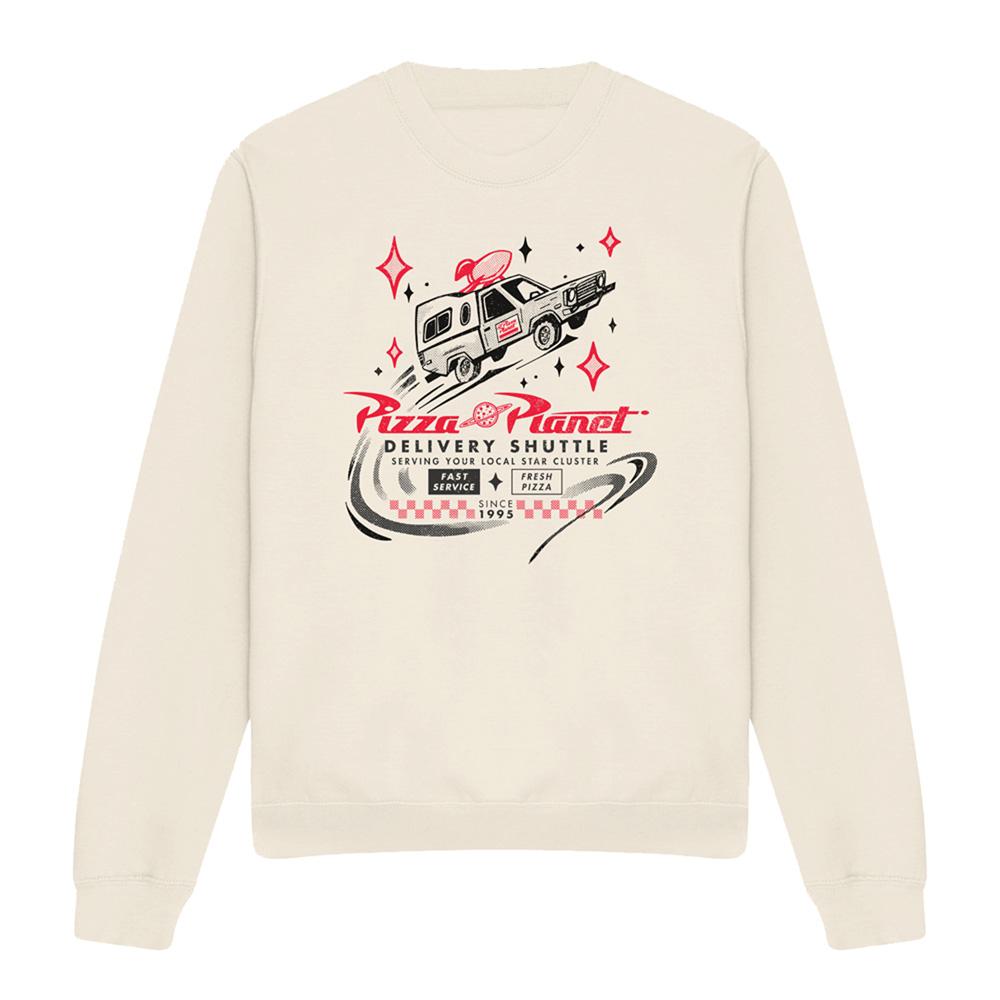 Natural - Front - Toy Story Unisex Adult Pizza Planet Delivery Sweatshirt