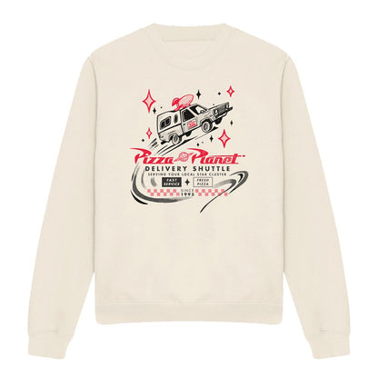 Natural - Front - Toy Story Unisex Adult Pizza Planet Delivery Sweatshirt