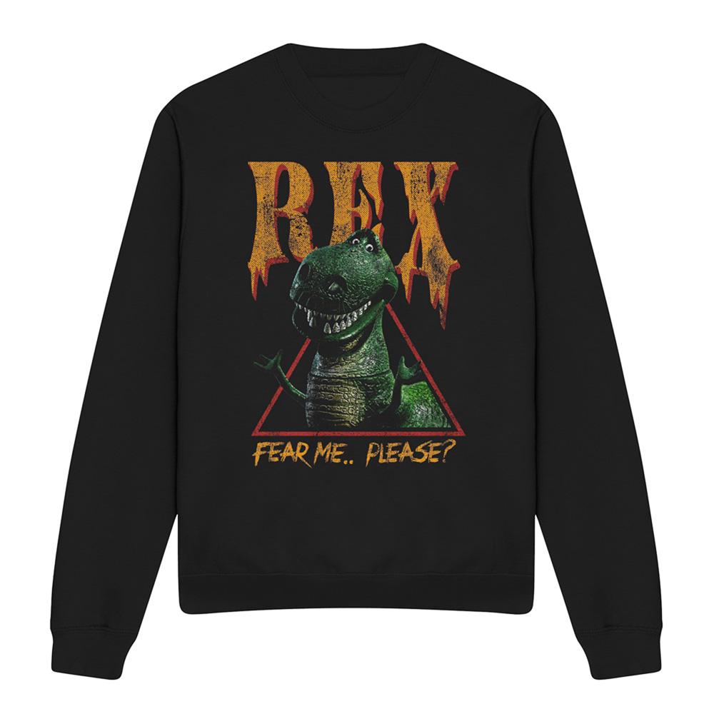 Black - Front - Toy Story Unisex Adult Fear Me Rex Sweatshirt