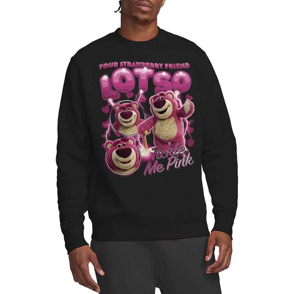Black - Back - Toy Story Unisex Adult Strawberry Lotso Homage Sweatshirt