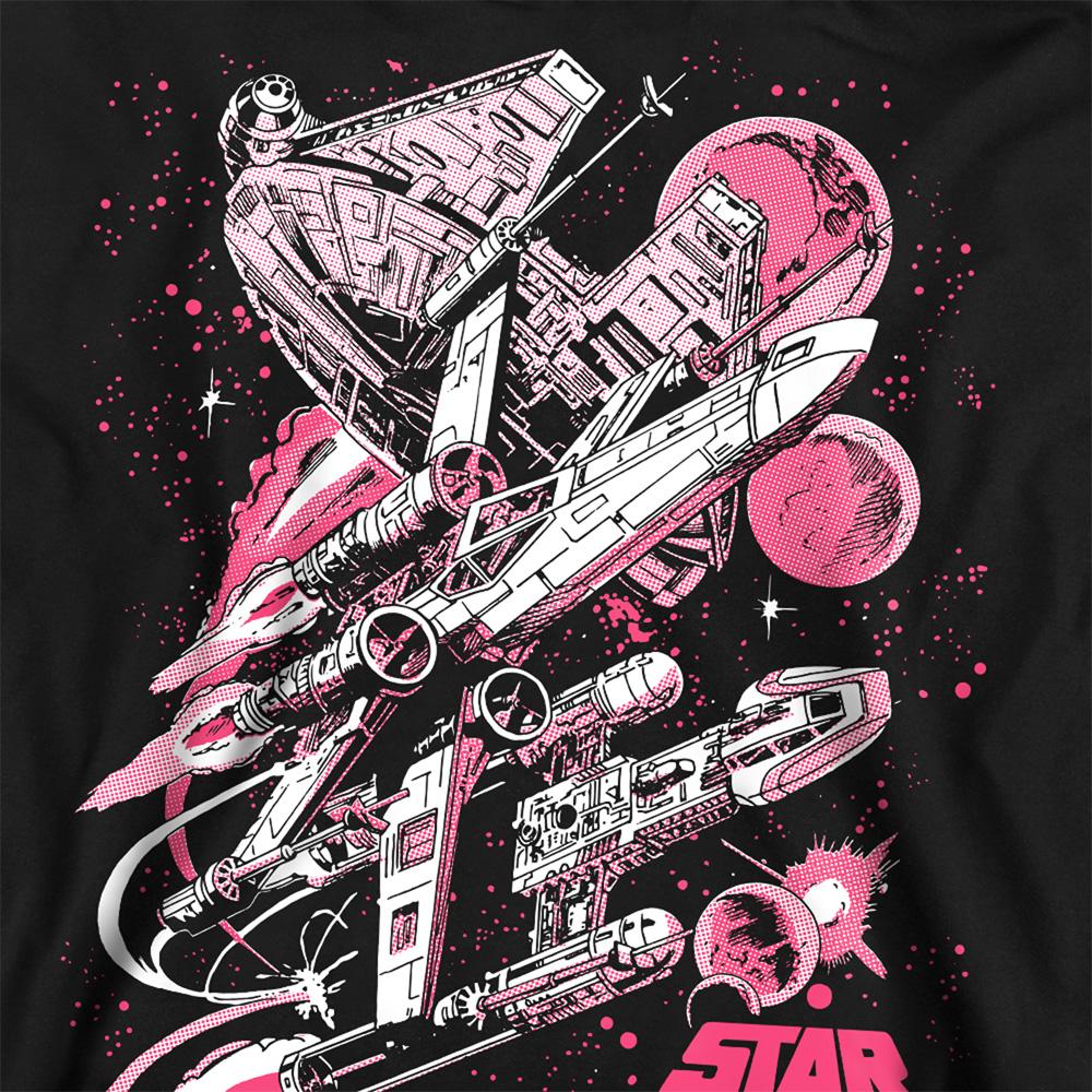 Black - Side - Star Wars Unisex Adult Pink Comic Retro Sweatshirt