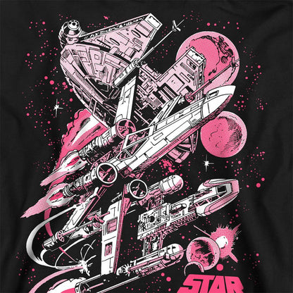 Black - Side - Star Wars Unisex Adult Pink Comic Retro Sweatshirt