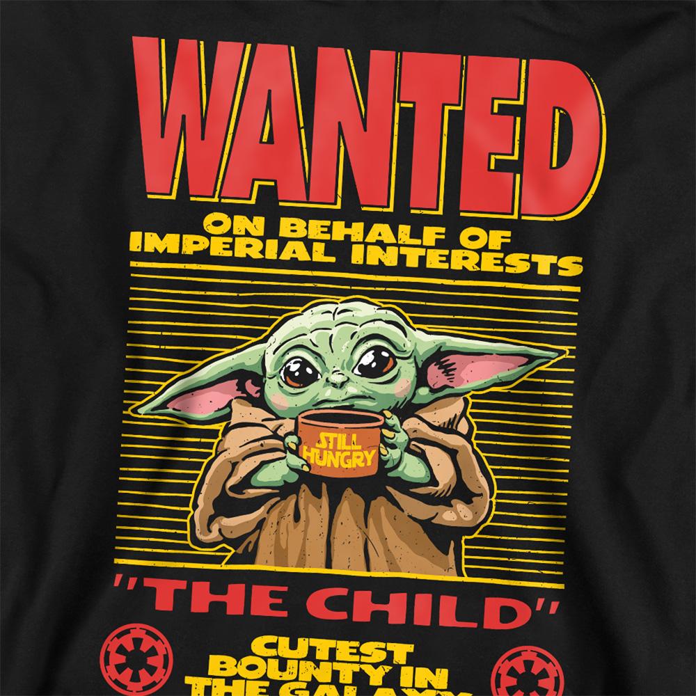 Black - Side - Star Wars The Mandalorian Unisex Adult Cutest Bounty Wanted Grogu Sweatshirt