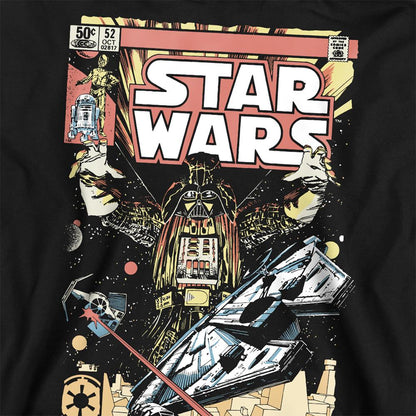 Black - Side - Star Wars Unisex Adult Falcon Darth Vader Retro Comic Sweatshirt