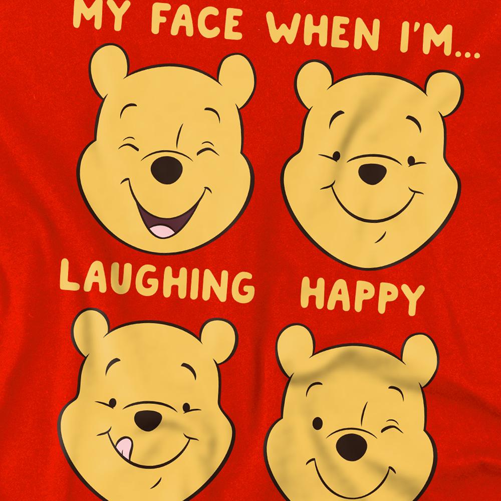 Red - Back - Winnie the Pooh Childrens-Kids Faces Sweatshirt