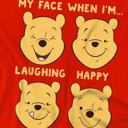 Red - Back - Winnie the Pooh Childrens-Kids Faces Sweatshirt