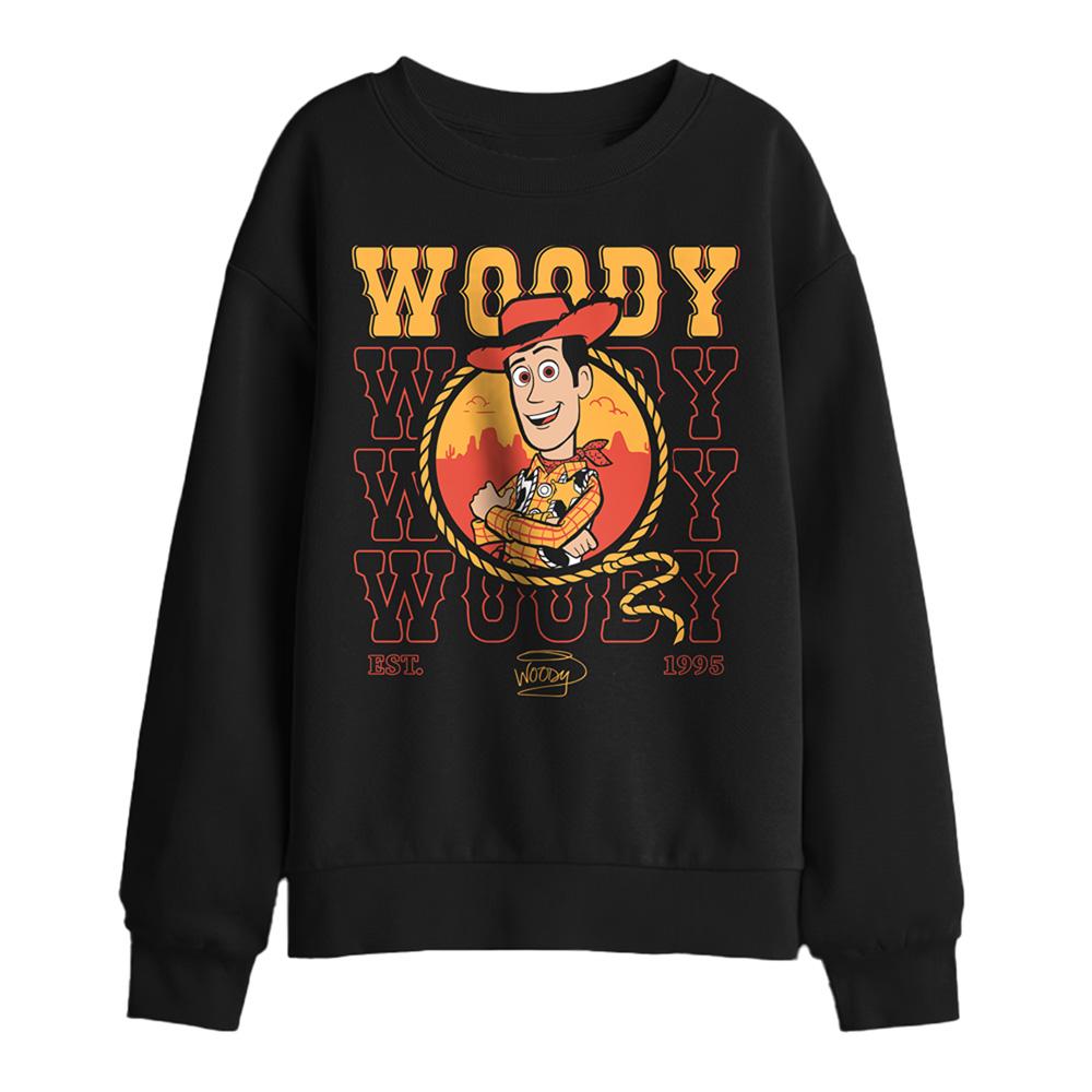 Black - Front - Toy Story Childrens-Kids Sheriff Woody Sweatshirt