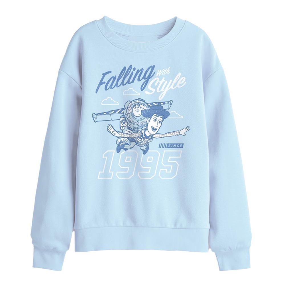 Light Blue - Front - Toy Story Childrens-Kids Woody & Buzz Lightyear Sweatshirt