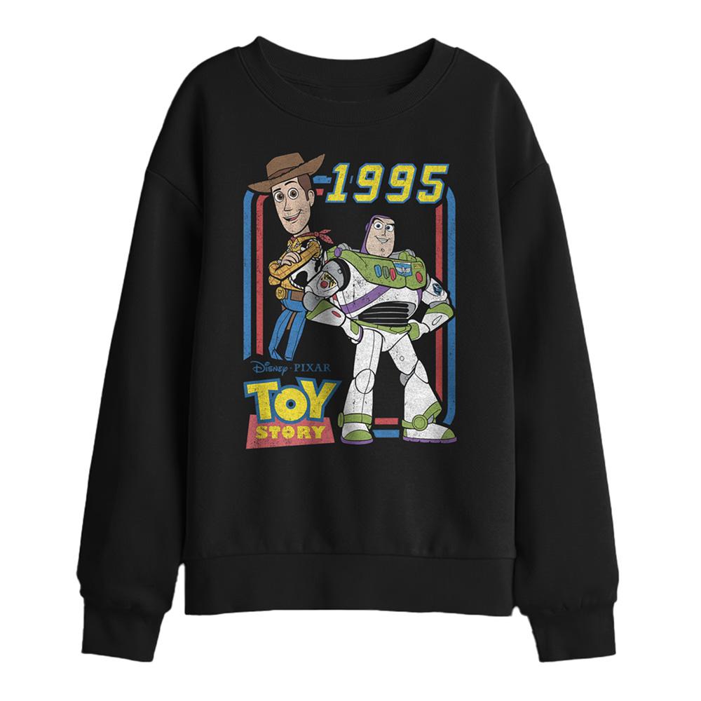 Black - Front - Toy Story Childrens-Kids 1995 Woody & Buzz Lightyear Sweatshirt