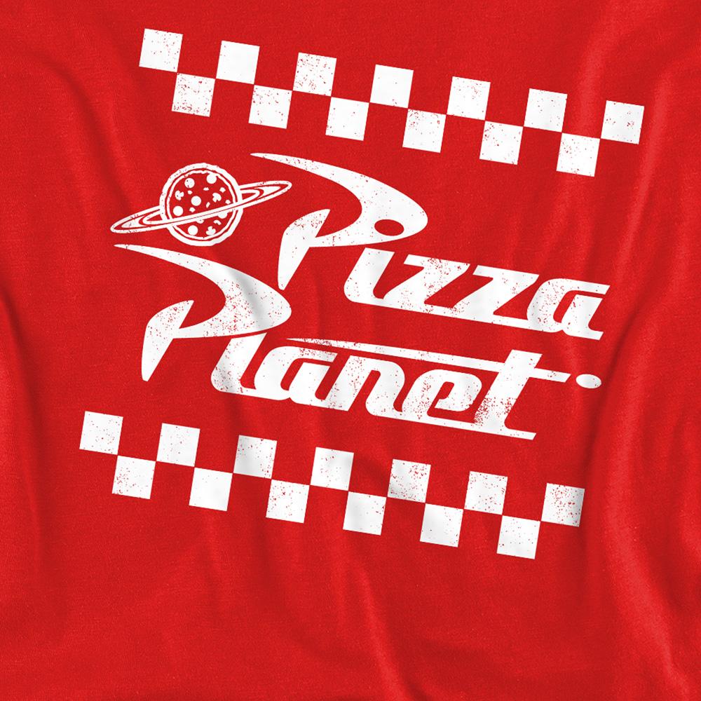 Red - Side - Toy Story Unisex Adult Pizza Planet Takeaway Logo Sweatshirt