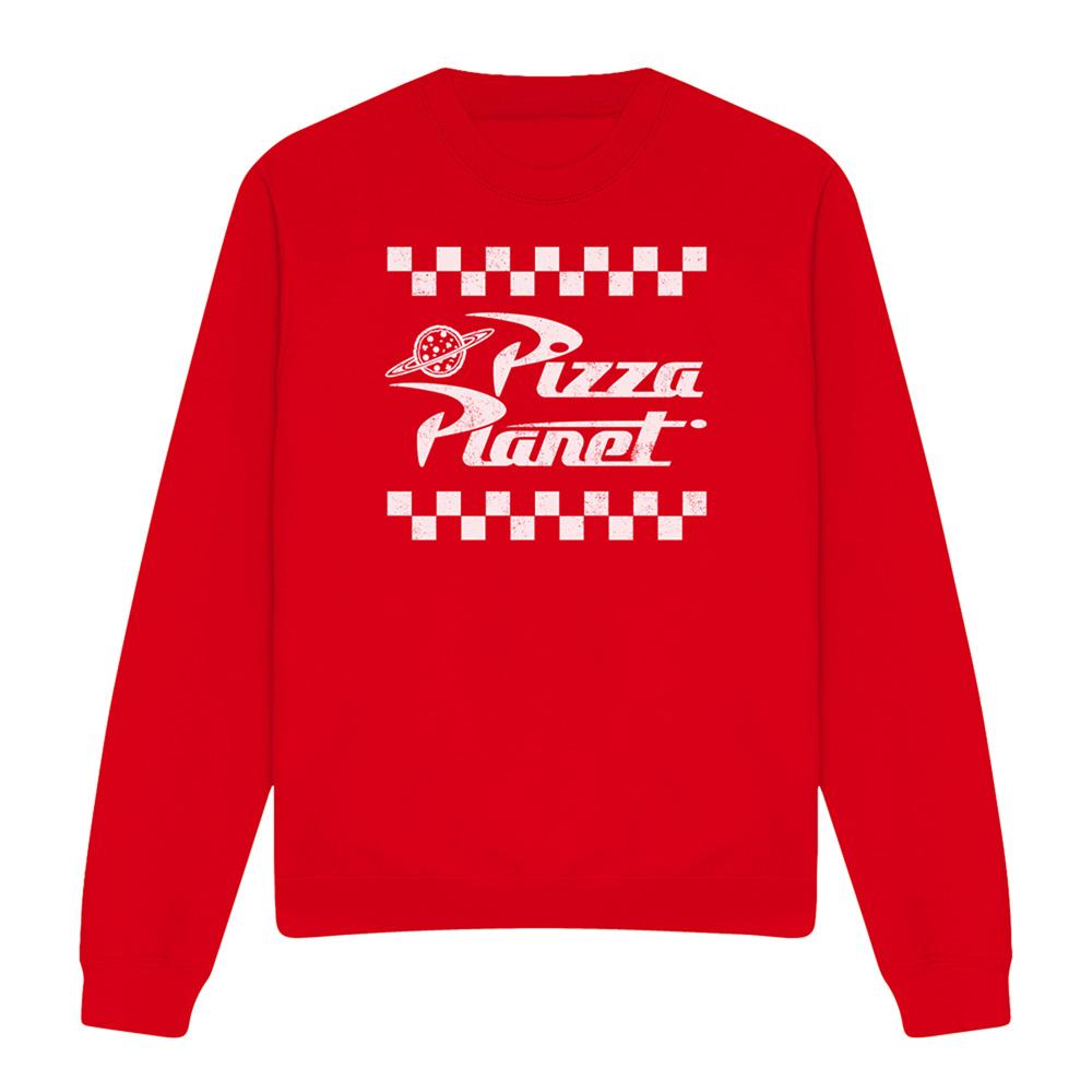 Red - Front - Toy Story Unisex Adult Pizza Planet Takeaway Logo Sweatshirt
