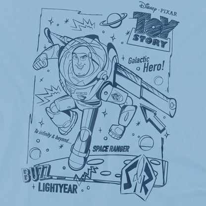 Light Blue - Back - Toy Story Childrens-Kids Buzz Lightyear Sketch Sweatshirt