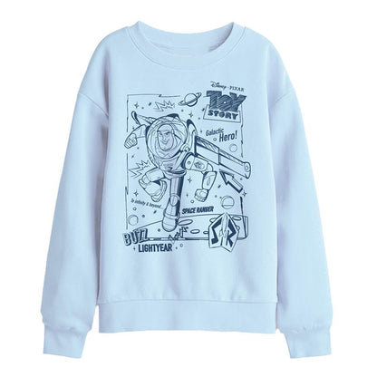 Light Blue - Front - Toy Story Childrens-Kids Buzz Lightyear Sketch Sweatshirt