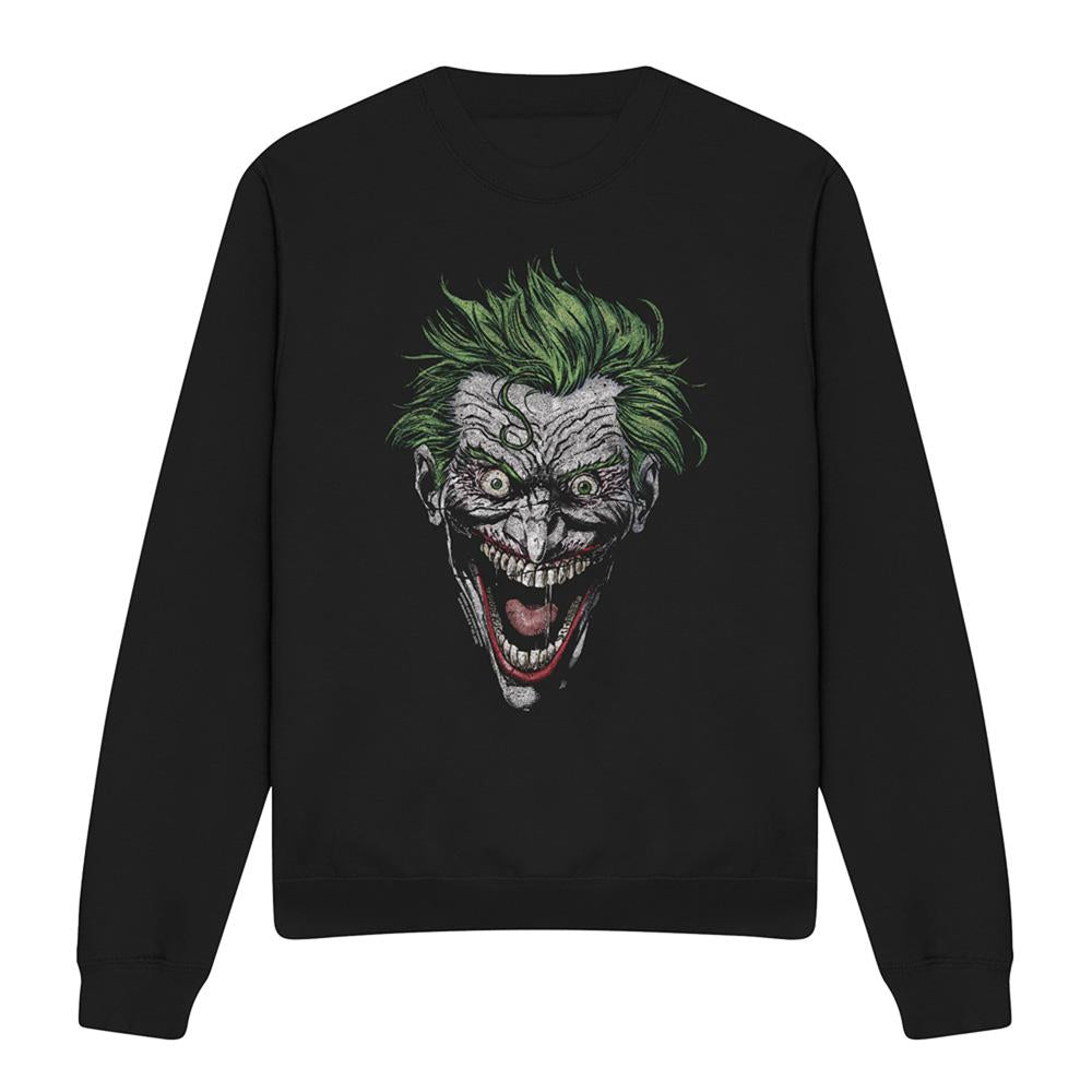 Black - Front - Batman Unisex Adult Joker Sweatshirt