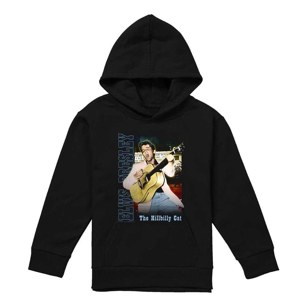 Black - Front - Elvis Presley Childrens-Kids Memphis Hoodie