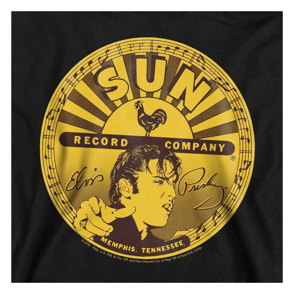 Black - Side - Elvis Presley Childrens-Kids Full Sun Label Hoodie