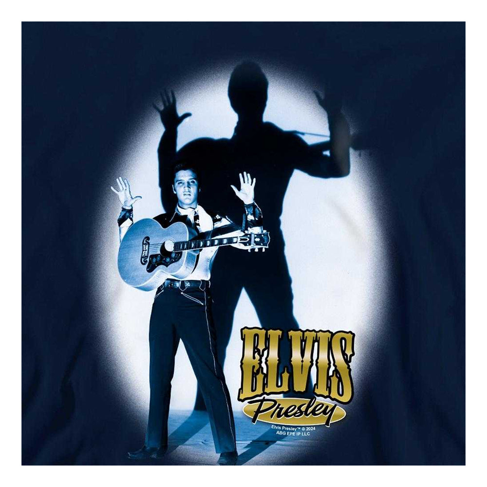 Navy - Side - Elvis Presley Childrens-Kids Hands Up Hoodie