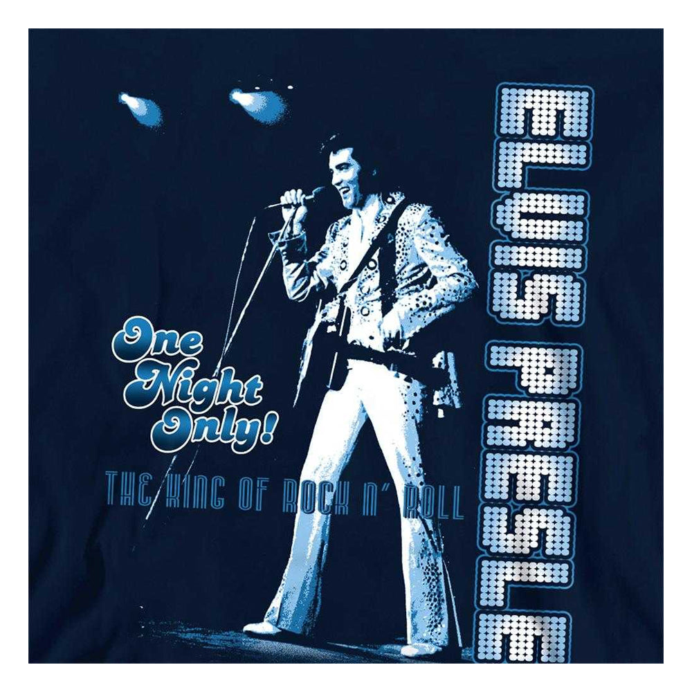 Navy - Side - Elvis Presley Childrens-Kids One Night Only Hoodie