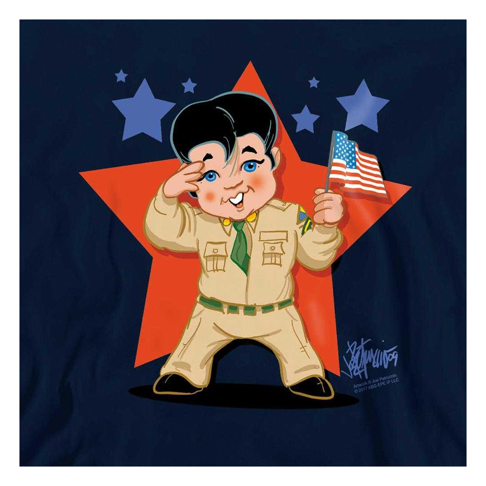 Navy - Side - Elvis Presley Childrens-Kids Lil G I Hoodie