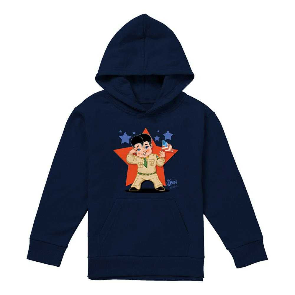 Navy - Front - Elvis Presley Childrens-Kids Lil G I Hoodie